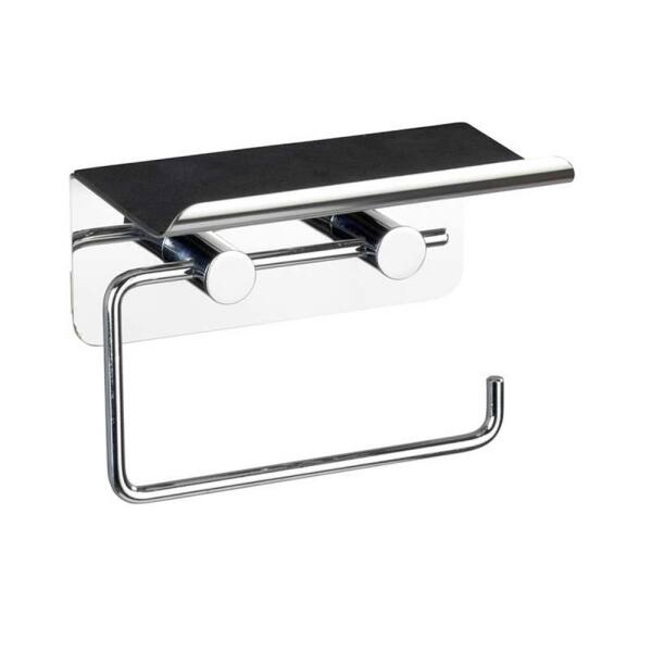 Wenko WC Toilettenpapierhalter mit Handy Ablage aus Edelstahl
