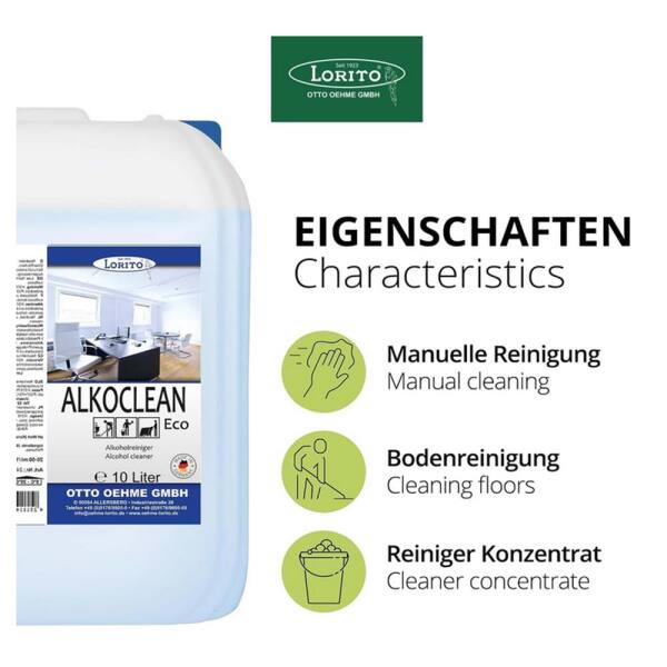 Lorito Alkoclean Eco 248 Bodenpflege Unterhaltsreiniger 10 Liter
