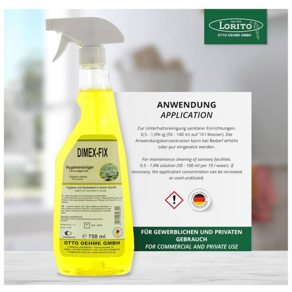Lorito Dimex Fix 750 ml Duftreiniger Hygienereiniger Sprühflasche