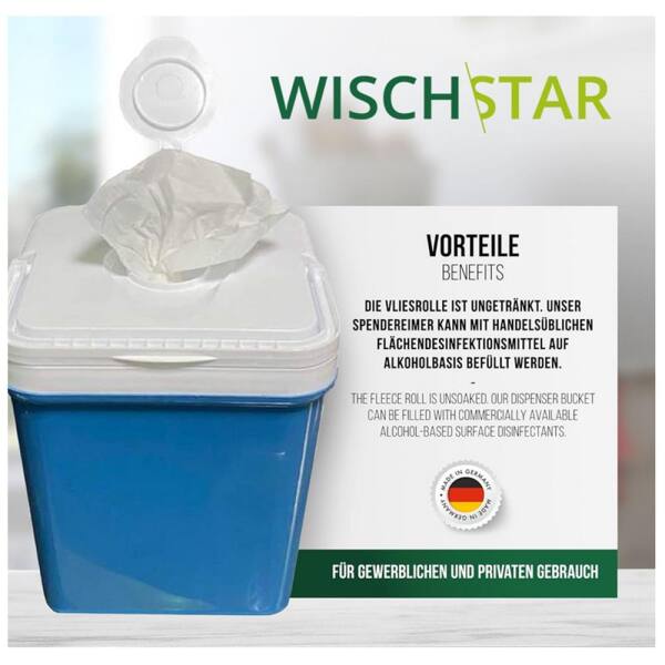Wisch-Star Spendereimer für Desinfektions-Vliestücher incl. 350 Tücher, ungetränkt