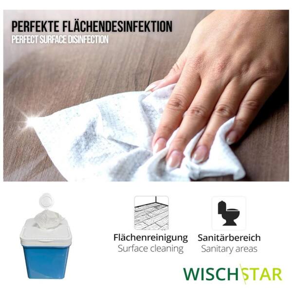 Wisch-Star Spendereimer für Desinfektions-Vliestücher incl. 350 Tücher, ungetränkt