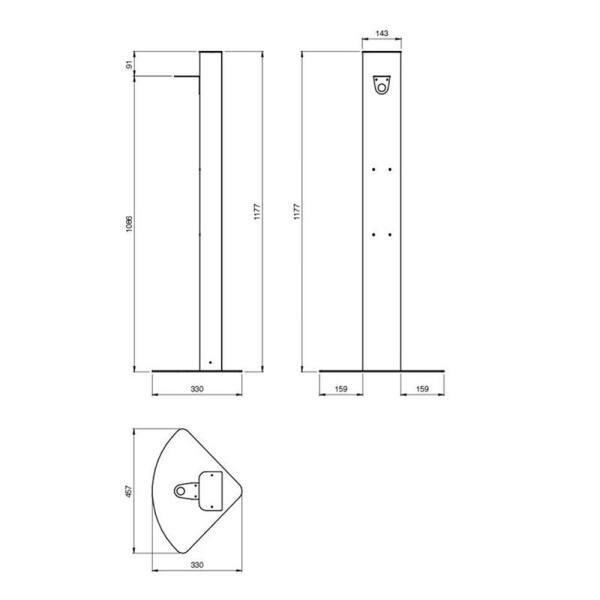 Wisch-Star Bodenstnder Desinfektionsmittelspender Desinfektionsstnder Edelstahl Linfa INOX ohne Fusspedal