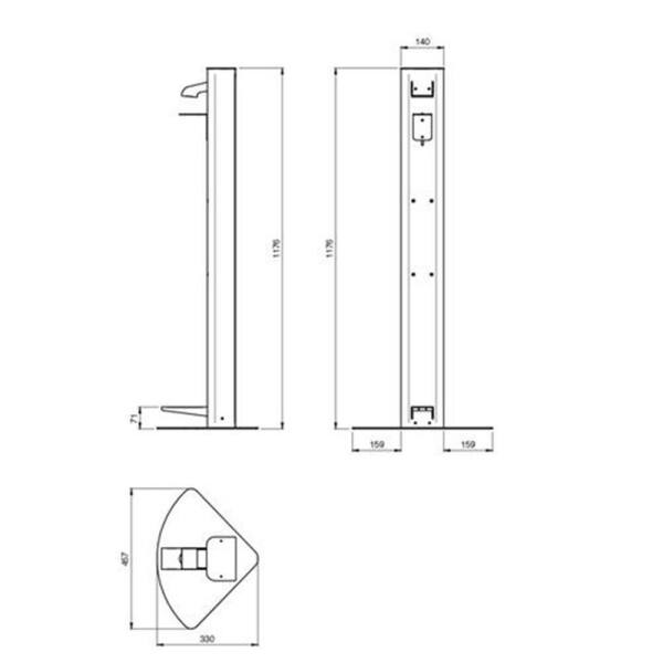 Wisch-Star Bodenstnder Desinfektionsmittelspender Edelstahl GEMMA INOX mit Fusspedal