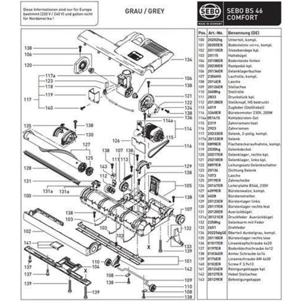 Zahnriemen für Sebo BS 46