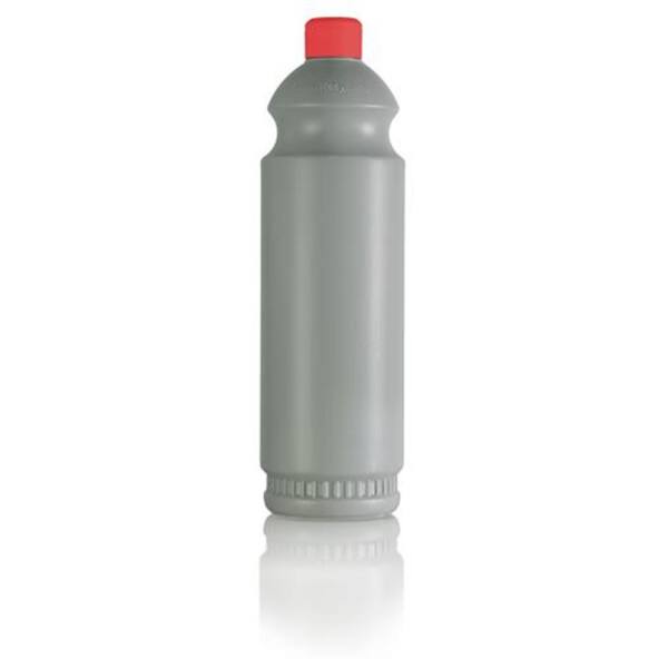 Recycelte 100% KLT HDPE Leerflasche 1 Liter mit Griffmulde Klappdeckelverschluss Rot