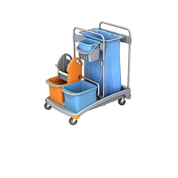 Splast Systemwagen TSS-0003 2x20 L und 120 L Abfallsack und 1x6 L Eimer mit Korb