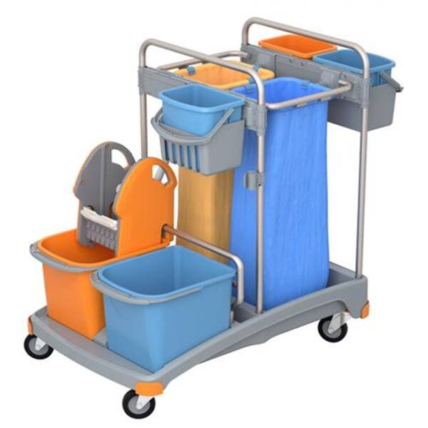Splast Systemwagen TSS-0014 2x20 L, 2x70 L Abfallsack und 3x6 L Eimer mit Korb