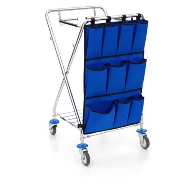 Wisch-Star® Abfallwagen X-Form, Abfallsammler Chrom