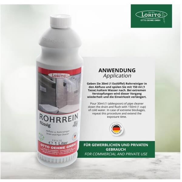 Lorito Rohrrein 354 1L flüssig Abflussreiniger Rohrreiniger