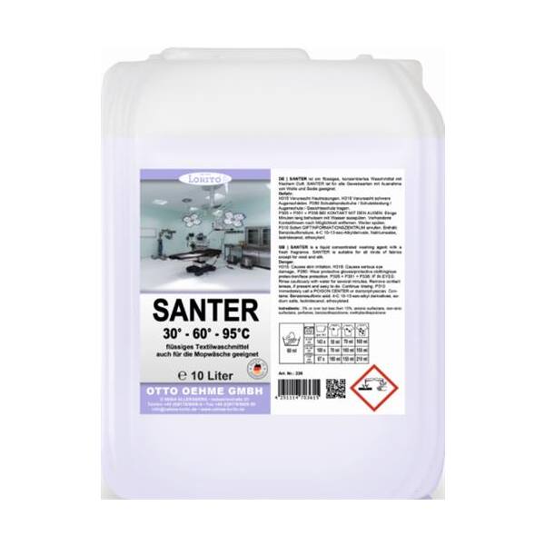 Lorito Santer Vollwaschmittel Waschmittel schaumarm flüssig 10 Liter
