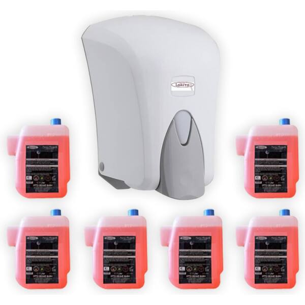 Starter-Set Seifenspender Hygienespender weiss 1L incl....