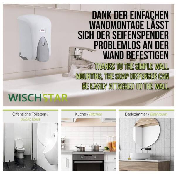 Starter-Set Seifenspender Hygienespender weiss 1L incl. 6x1L Seifenpatrone