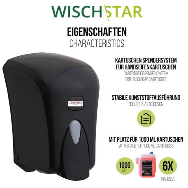 Starter-Set Seifenspender Hygienespender 1L incl. 6x1L...