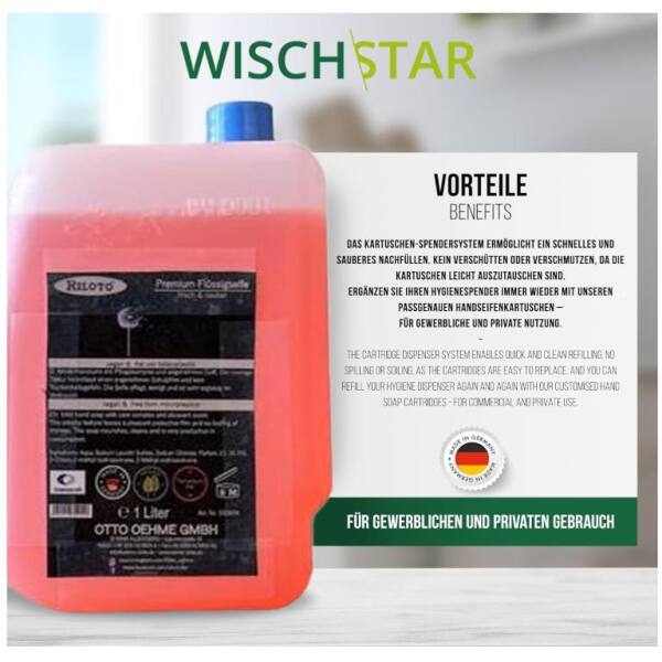 Starter-Set Seifenspender Hygienespender 1L incl. 6x1L Seife schwarz