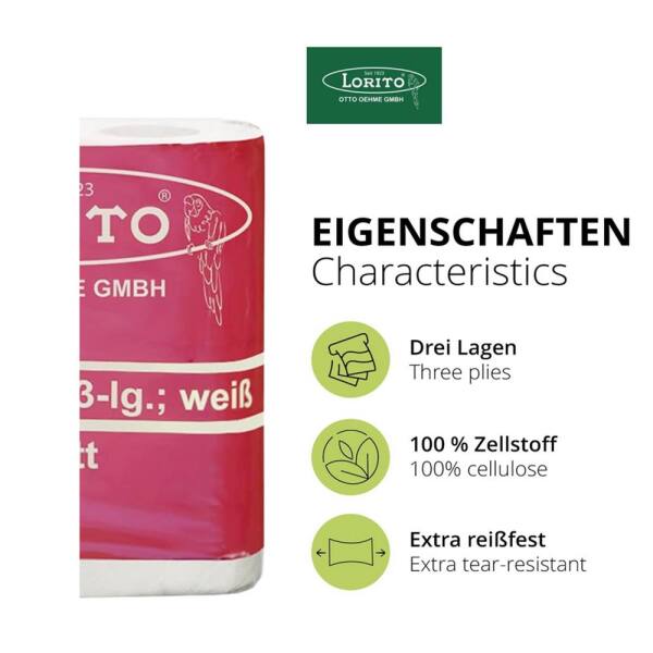 LoritoToilettenpapier Klopapier Lorito Flauschi, 3-lagig,8 Rollen