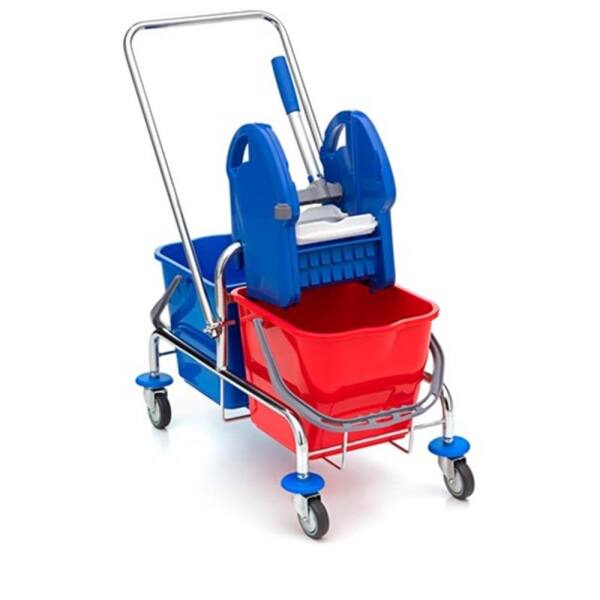 Wisch-Star® Doppelfahrwagen Doppelfahreimer Chrom m....